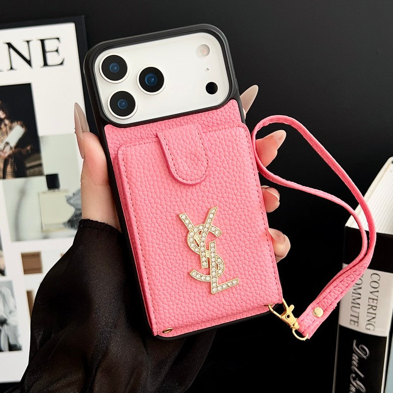 Saint Leather Hand Chain iPhone Case