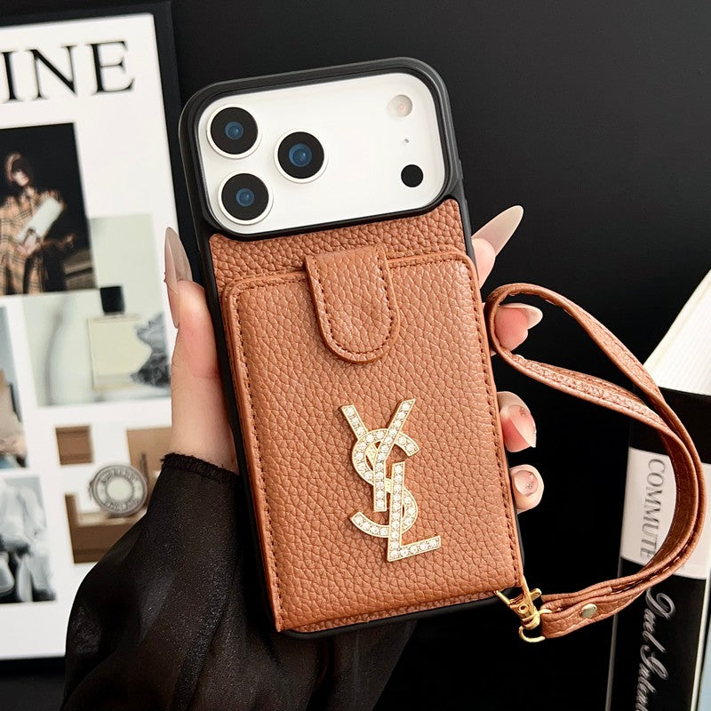 Saint Leather Hand Chain iPhone Case