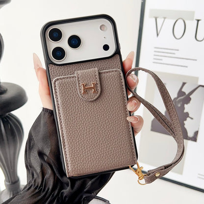 H Leather Hand Chain iPhone Case
