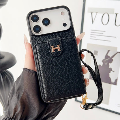 H Leather Hand Chain iPhone Case