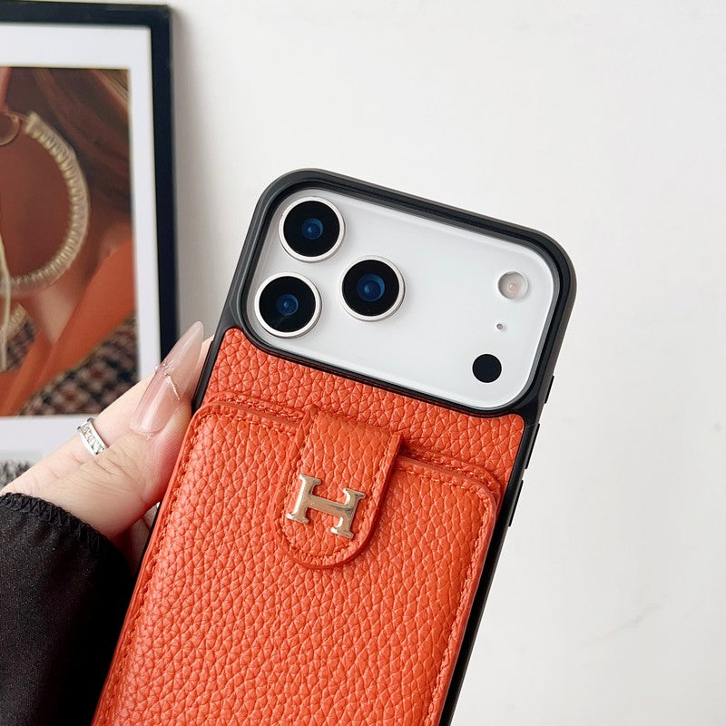 H Leather Hand Chain iPhone Case