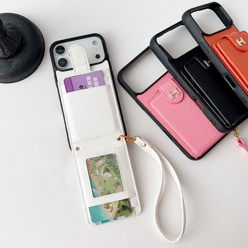 H Leather Hand Chain iPhone Case