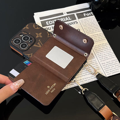 Lou Card Bag Chain Brown iPhone Case