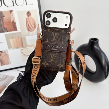 Louis GG Crossbody Chain Card iPhone Case
