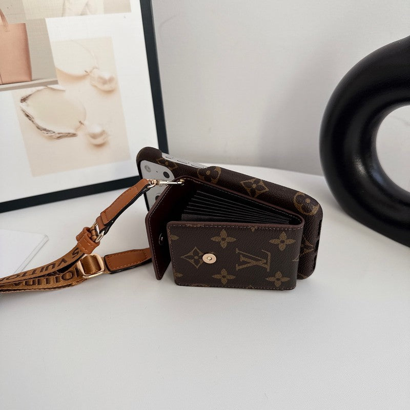 Louis GG Crossbody Chain Card iPhone Case