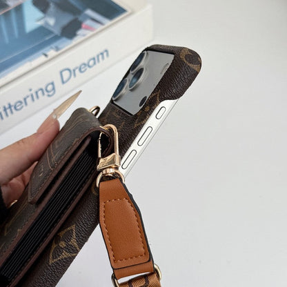 Louis GG Crossbody Chain Card iPhone Case
