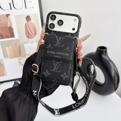 Louis GG Crossbody Chain Card iPhone Case