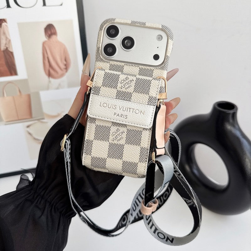Louis GG Crossbody Chain Card iPhone Case