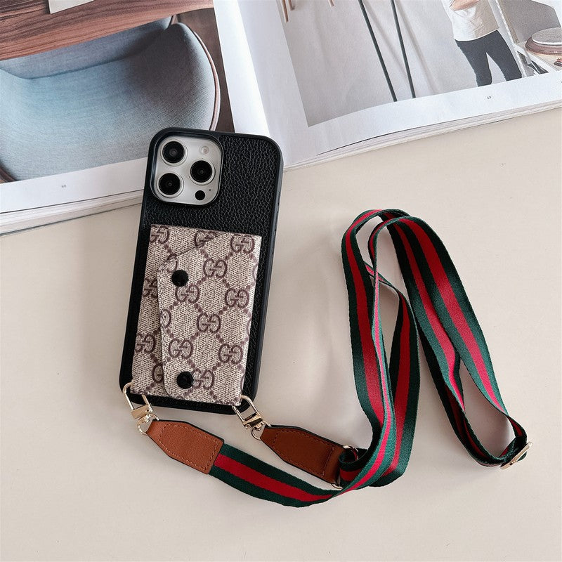 GG Card Holder Crossbody iPhone Case