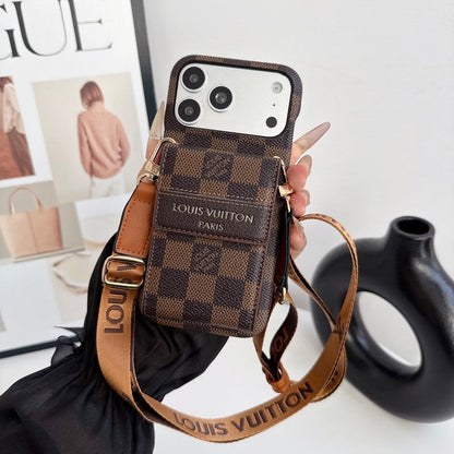 Louis GG Crossbody Chain Card iPhone Case