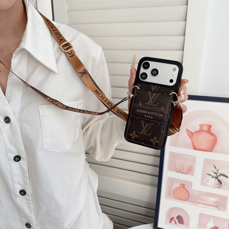 Louis GG Crossbody Chain Card Bag iPhone Case