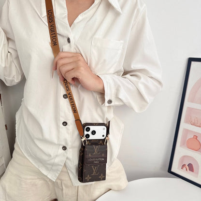 Louis GG Crossbody Chain Card iPhone Case