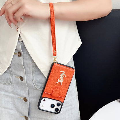 Saint Leather Hand Chain iPhone Case