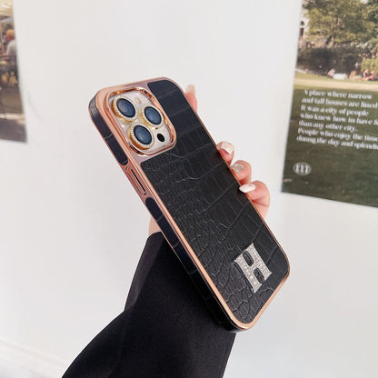 Herm Diamond Logo Rose Gold iPhone Case