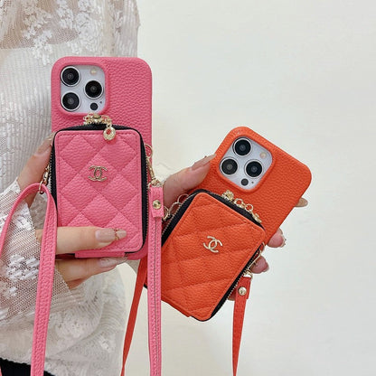 CC Card Bag Color Chain iPhone Case