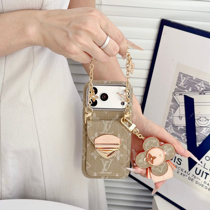 Louis Vivienne Pendant Gold Chain iPhone Case