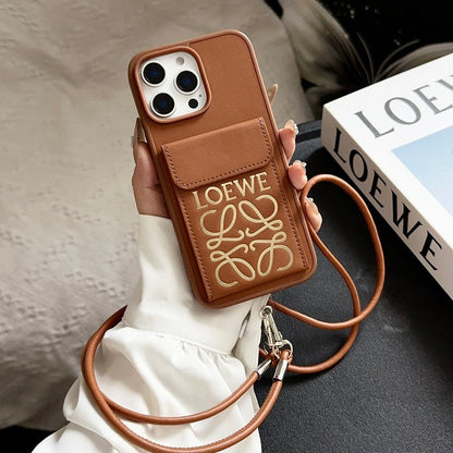 Loe Black & Brown Card Bag Crossbody iPhone Case