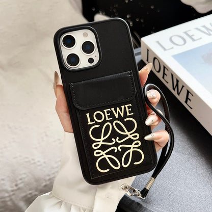 Loe Black & Brown Card Bag Crossbody iPhone Case