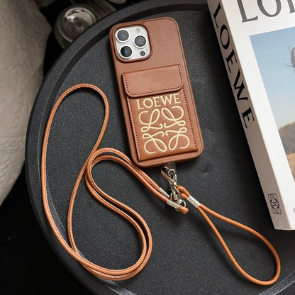 Loe Black & Brown Card Bag Crossbody iPhone Case