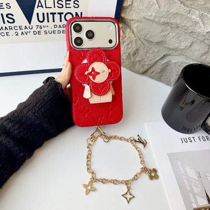 Louis Vivienne MagSafe Gold Chain iPhone Case