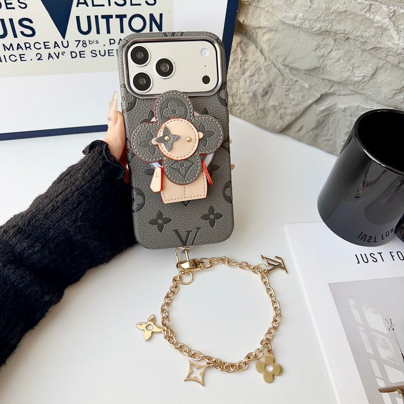 Louis Vivienne MagSafe Gold Chain iPhone Case