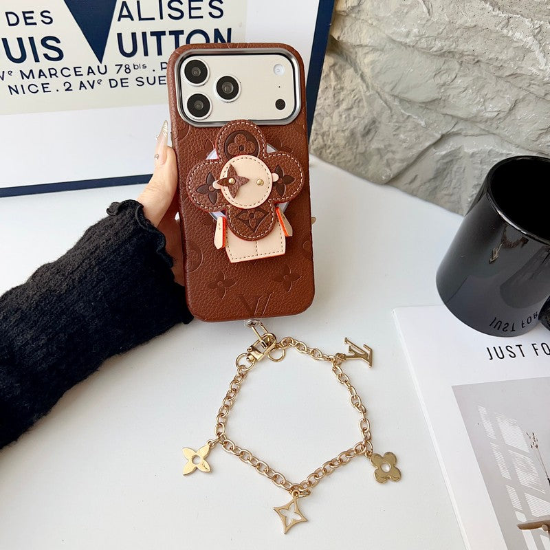 Louis Vivienne MagSafe Gold Chain iPhone Case