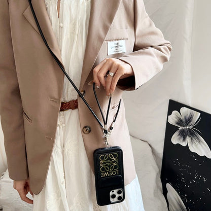 Loe Black & Brown Card Bag Crossbody iPhone Case