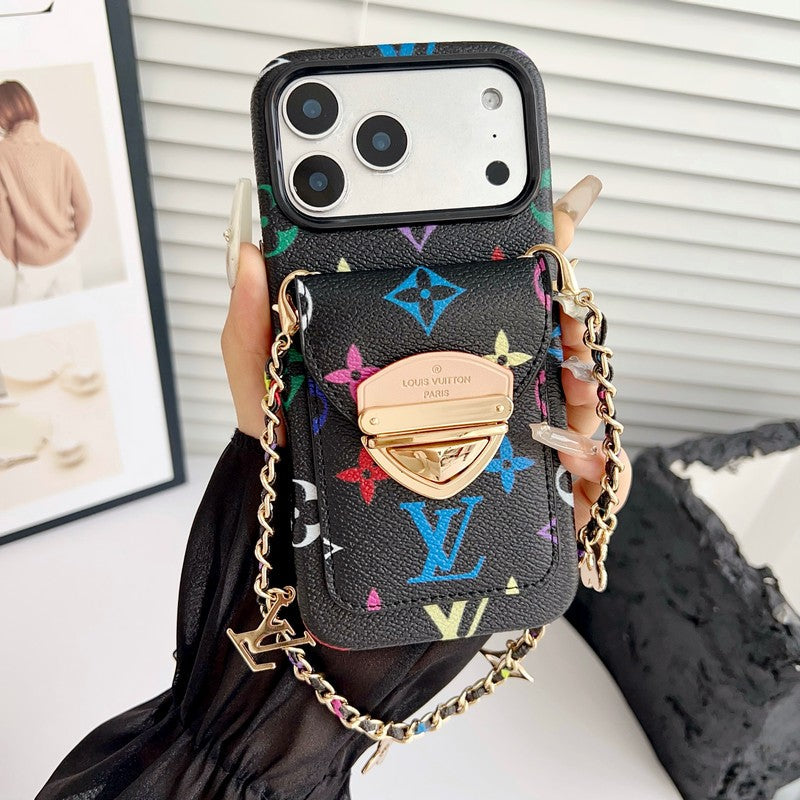 Louis Gold Card Bag Chain iPhone Case