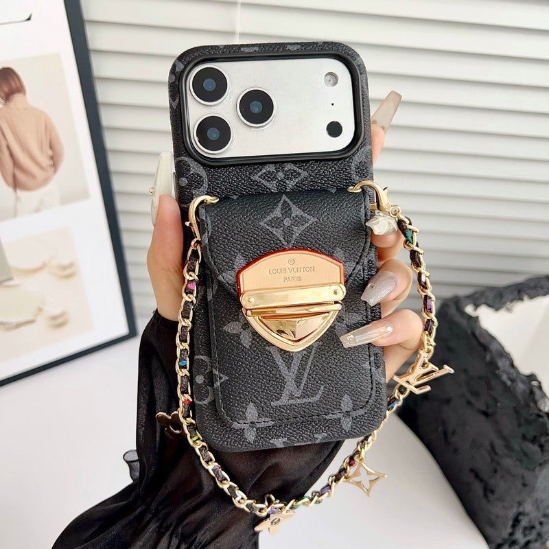 Louis Gold Card Bag Chain iPhone Case