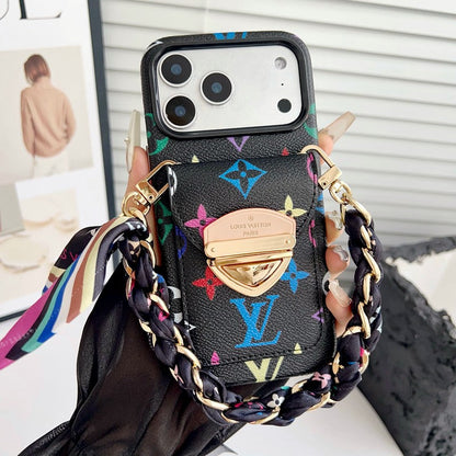 Louis Gold Card Bag Silk Scarves iPhone Case
