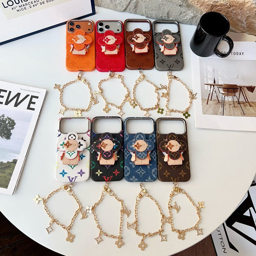 Louis Vivienne MagSafe Gold Chain iPhone Case