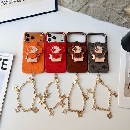 Louis Vivienne MagSafe Gold Chain iPhone Case