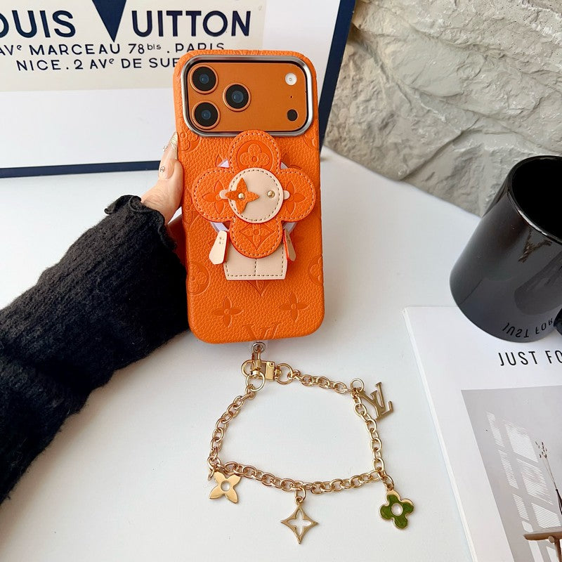 Louis Vivienne MagSafe Gold Chain iPhone Case