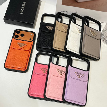 Pra Color Leather Card Bag iPhone Case