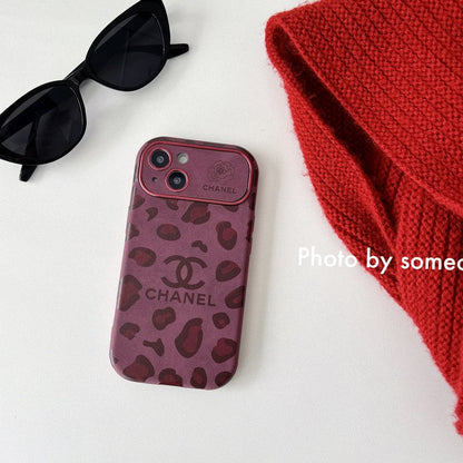 CC Purple Color Leather iPhone Case
