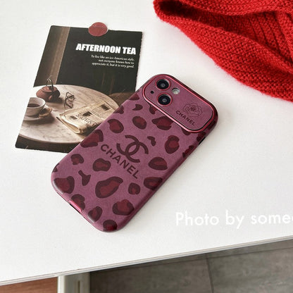 CC Purple Color Leather iPhone Case