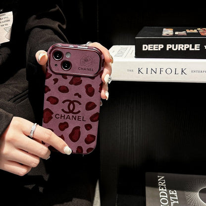 CC Purple Color Leather iPhone Case
