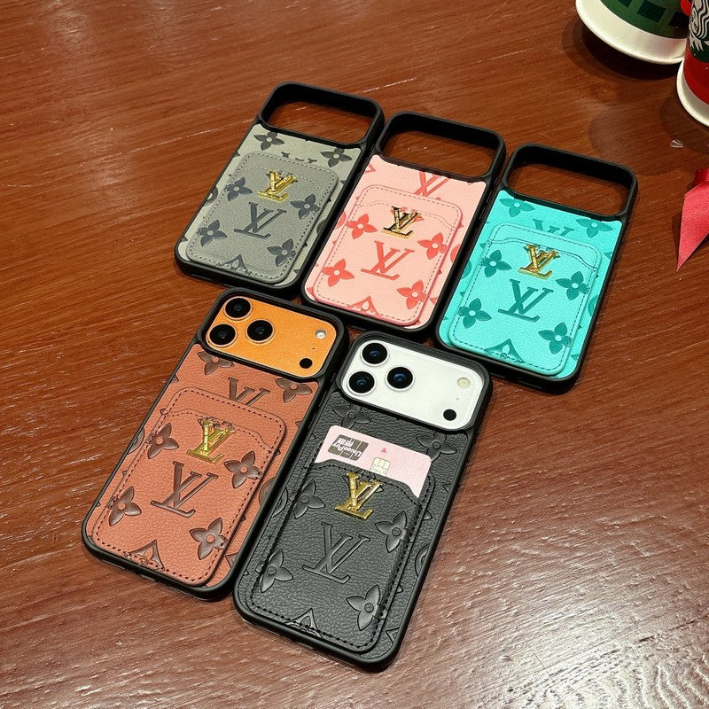 Lou Color Card Bag Leather iPhone Case