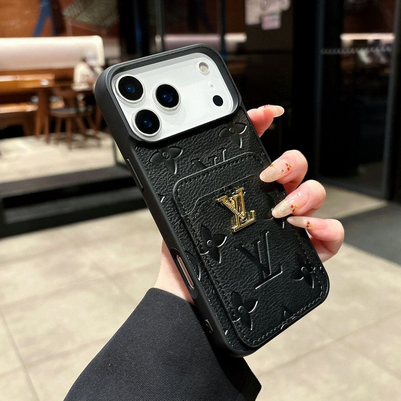Lou Color Card Bag Leather iPhone Case