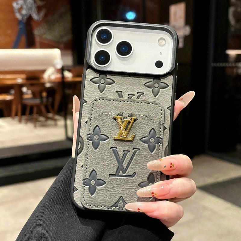 Lou Color Card Bag Leather iPhone Case