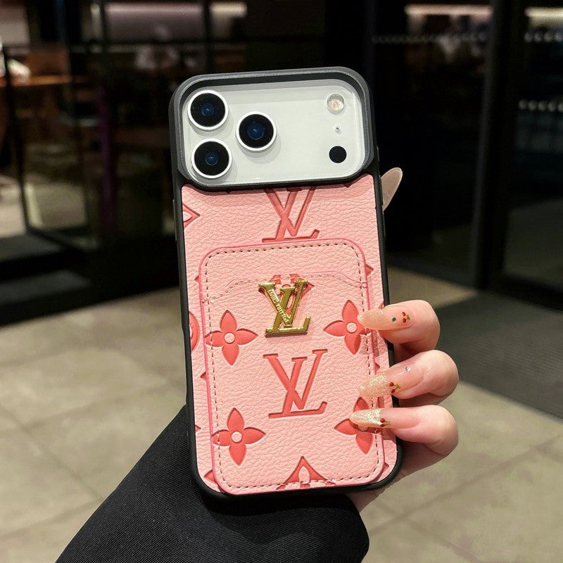 Lou Color Card Bag Leather iPhone Case